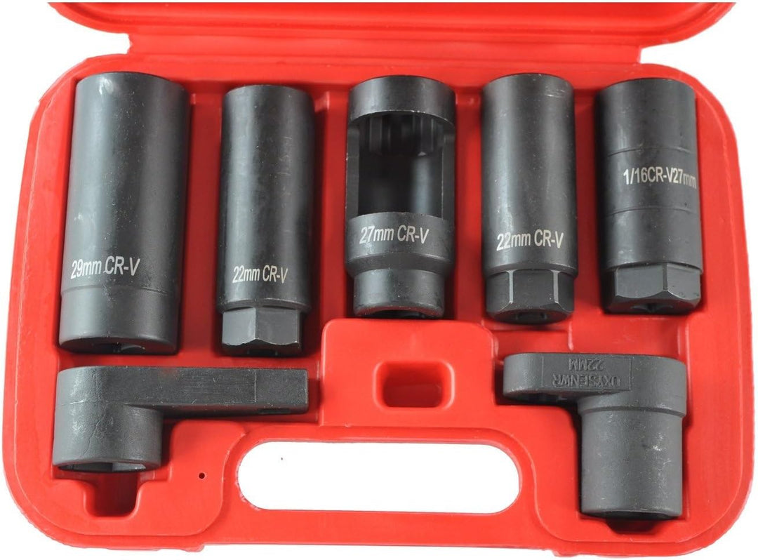 Set mit 7 Stecknüssen Lambda, 22 mm, Schlüssel für Auto, Sensor, Lambda