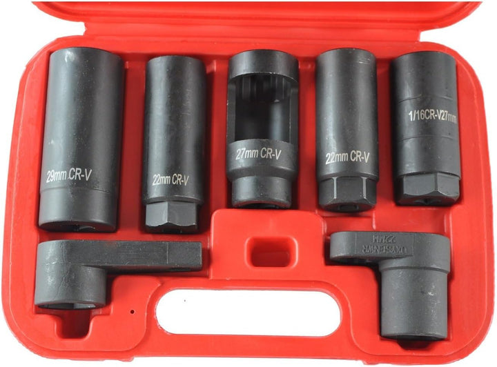 Set mit 7 Stecknüssen Lambda, 22 mm, Schlüssel für Auto, Sensor, Lambda