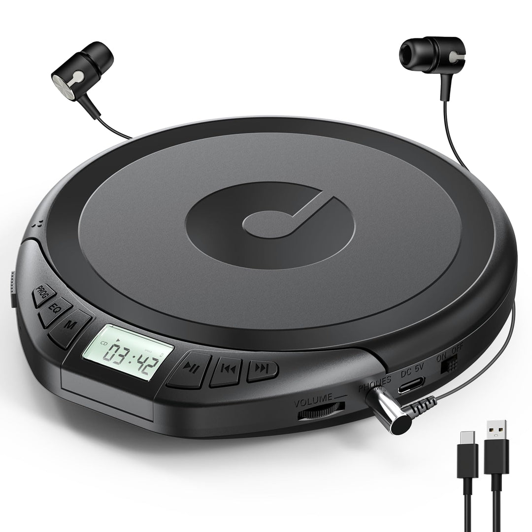 CD Player Tragbar: KOVCDVI Tragbarer CD-Player mit LCD-Display, Unterstützt CD-R/CD-RW/MP3-Wiedergab