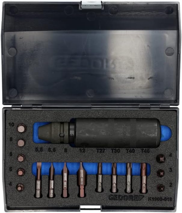 Schraubenlösersatz K 1900-018 18-tlg.1/2 Zoll in Ku.-Kassette GEDORE