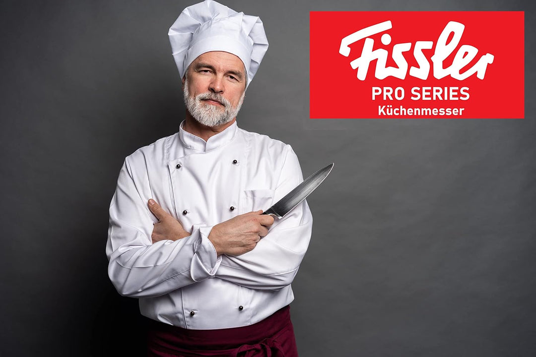 Fissler PROFI Messerset 3 tlg, Santoku Messer 130mm + 165mm &amp; Brotmesser 180mm- Hochwertig, Spezialk