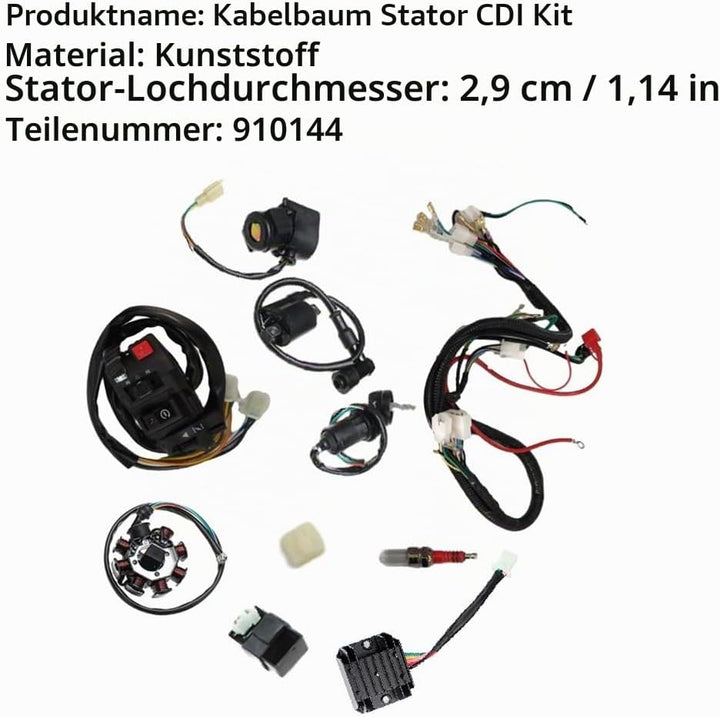 Riloer Kompletter elektrischer Kabelbaumsatz für ATV Quad 150/200/250 DC, Kabelbaum, Webstuhlkabel C