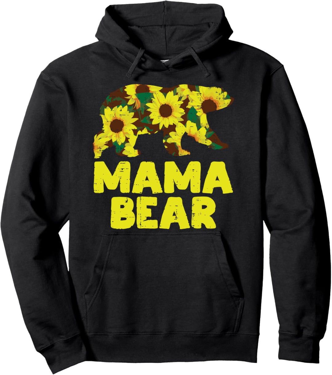 Sunflower Mama Bear Cute Mothers Day Floral Mom Mommy Women Pullover Hoodie