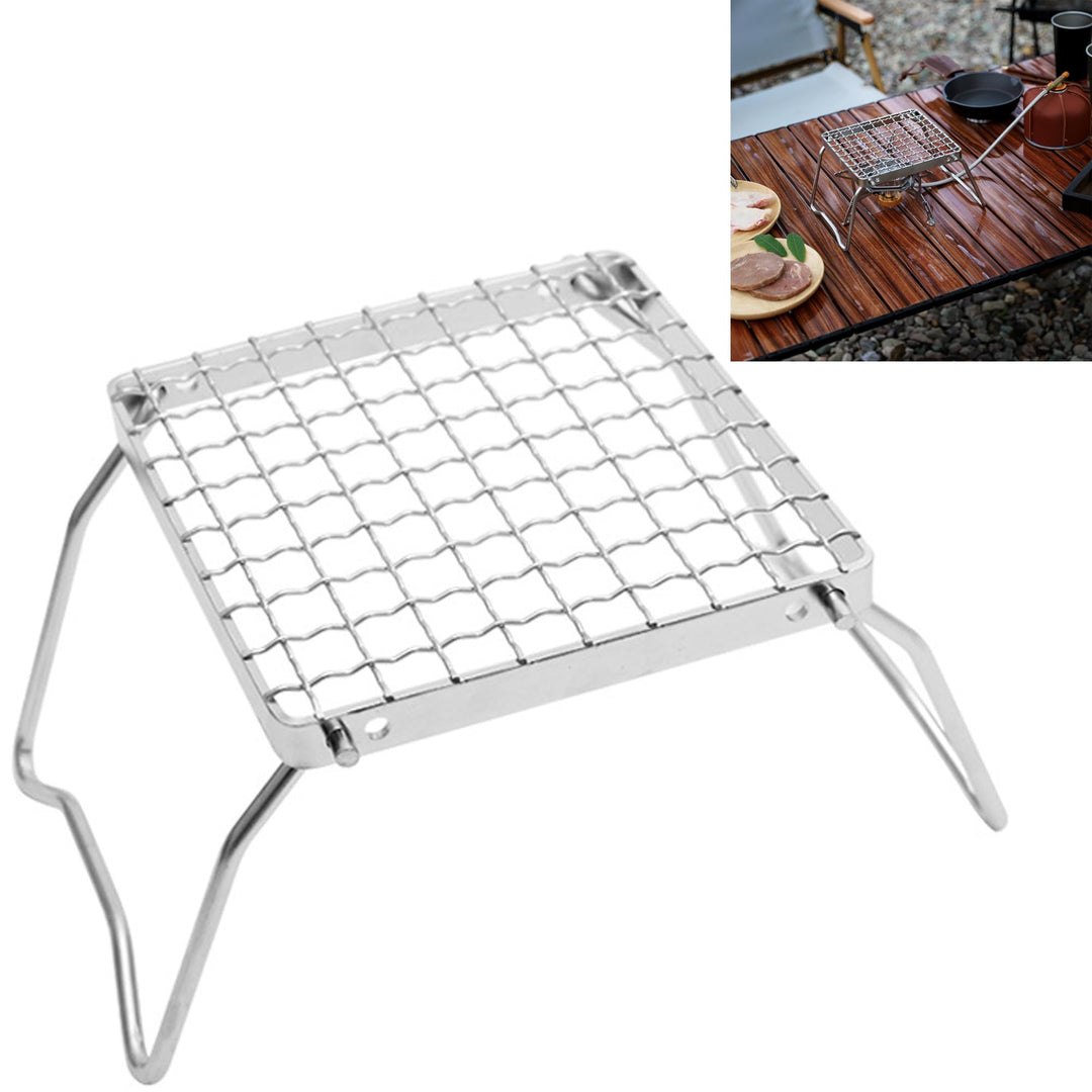 Grillrost Broiler Tragbarer Klappbarer Grill - 1 Stück, Silber, Edelstahl Kochfeldhalterung, Dampfga