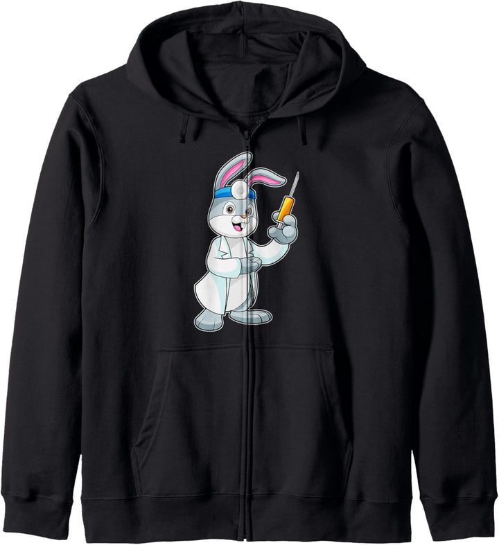 Hase Arzt Spritze Kapuzenjacke