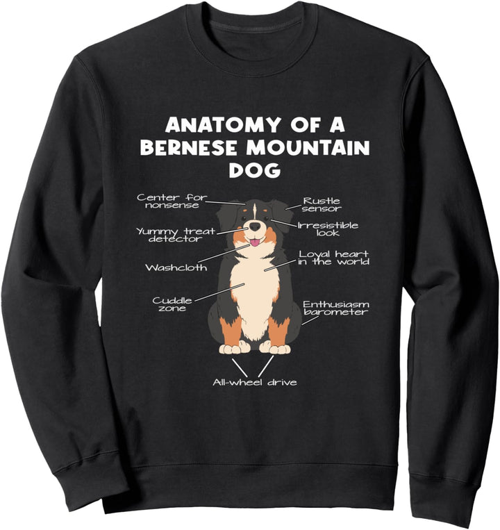 Bernese Hunde Mama Anatomy Of A Bernese Mountain Dog Sweatshirt