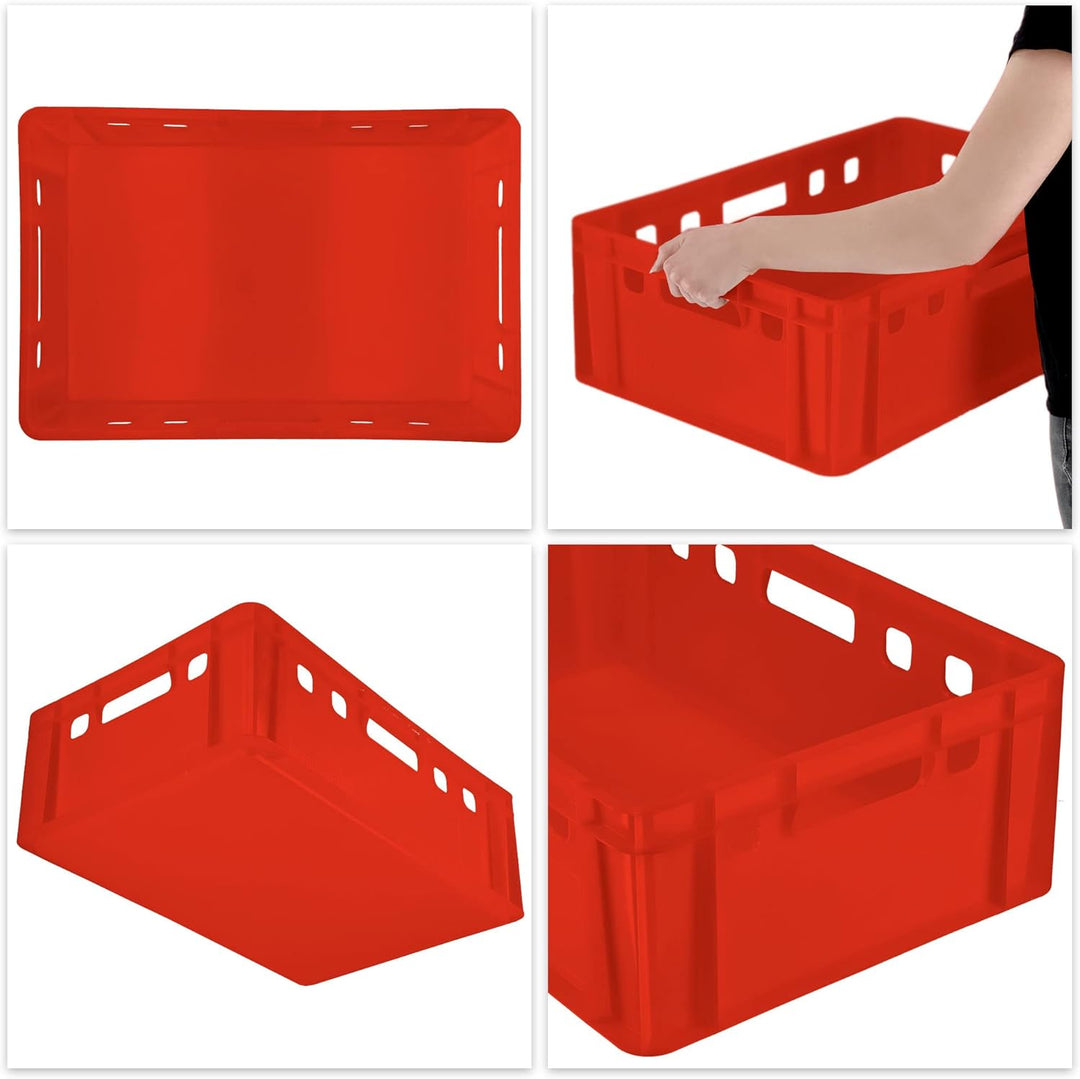 KADAX Fleischbox aus Kunststoff HDPE, Metzgerkiste 60 x 40 cm, E2 Fleischkiste mit bequemen Griffen,