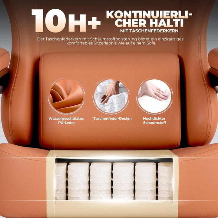 GTPLAYER Gaming Stuhl, Atmungsaktiver Bürostuhl,bürostuhl ergonomisch, Hochwertiger - Kunstleder,Erg