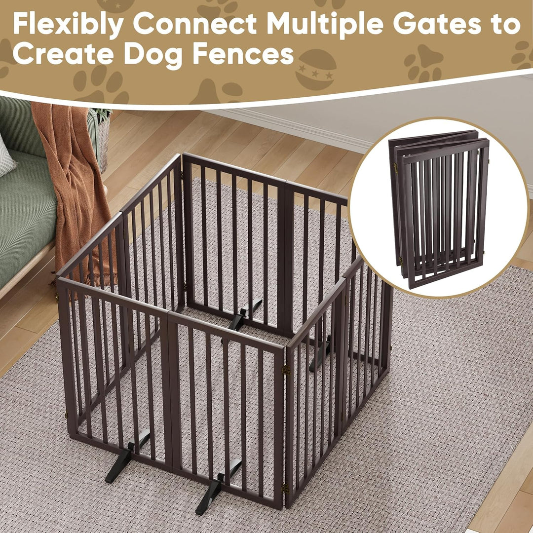 Freistehendes Hundegitter, Faltbares Hundebarriere für Tür,Treppen,Flur,Küche &amp; Schlafzimmer, Freist