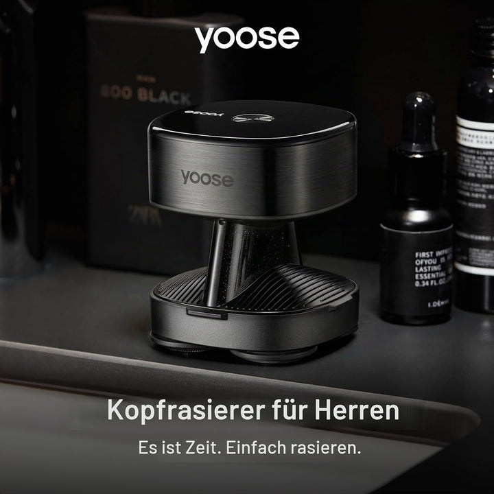 yoose Glatzen- Rasierer Herren elektrisch, IPX7 Glatzenrasierer (magnetisch 5 Scherköpfe, 90 Mins La
