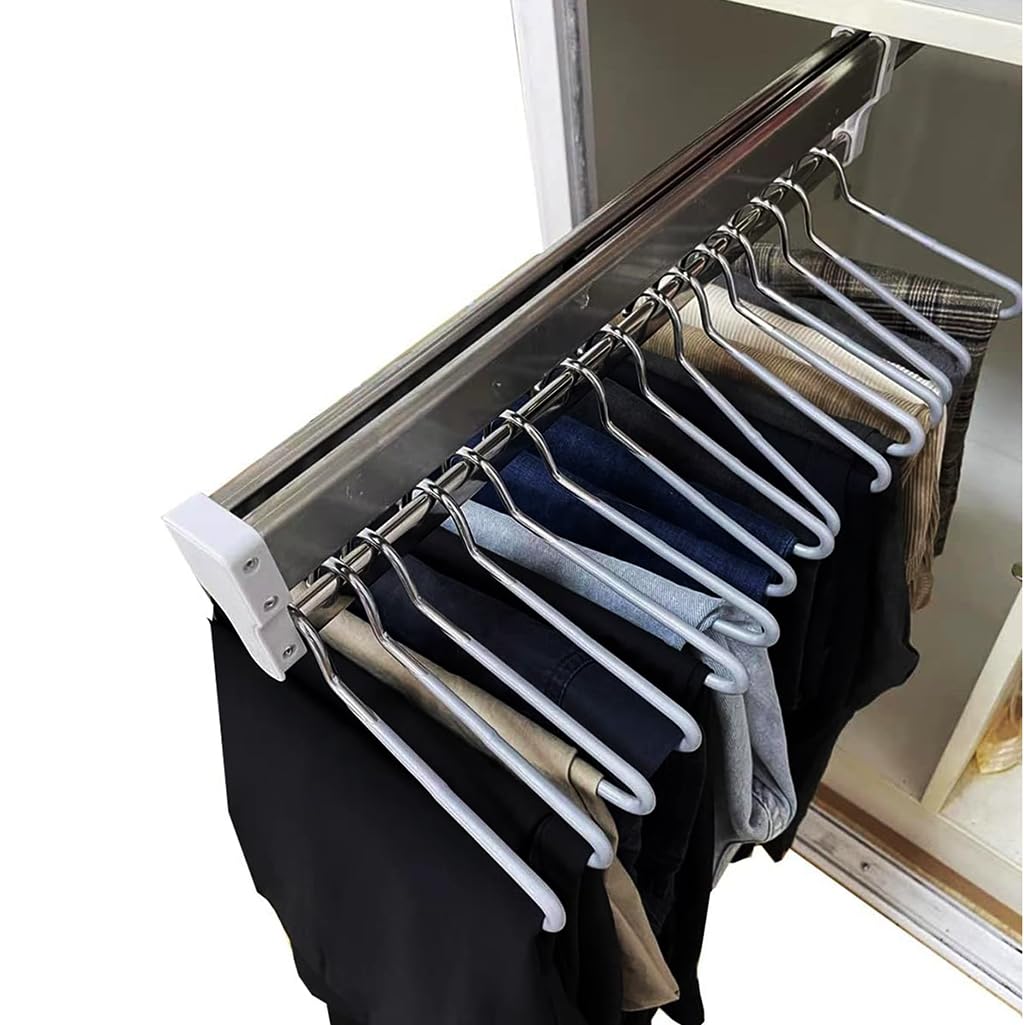 Ausziehbare Kleiderstange mit 2 Gleitschienen, ausziehbare Kleiderstange, verstellbare 30-80cm Kleid