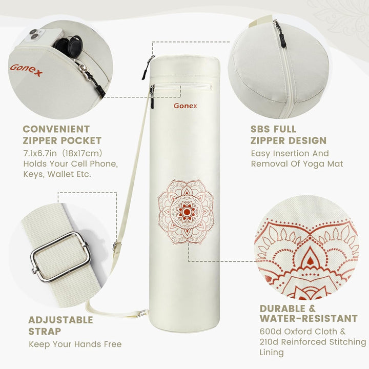Gonex Yogatasche, Yogamatte Tasche Durchgehender Reissverschluss für Robuste wasserdichte Yogamatten