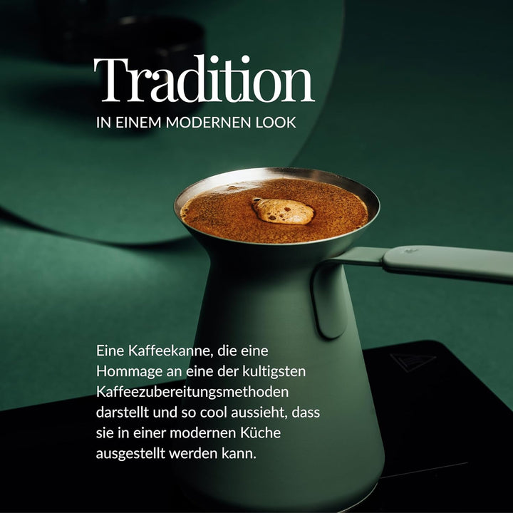 OTTO: Moderne türkische Kaffeekanne 550 ml, Edelstahl - BLACK - Funktioniert bei allen Herdarten Sch