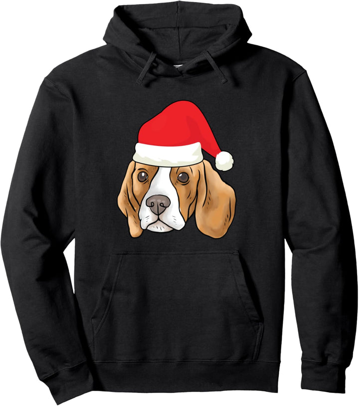 Beagle mit Weihnachtsmann-Mütze Hund Weihnachten Geschenk Pullover Hoodie