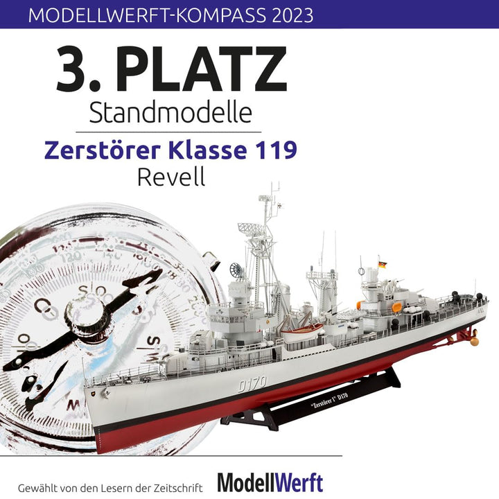 05179 Revell original getreuer Modellbausatz der German Destroyer Class 119 (Z1/Z5) Level 5 im Masss