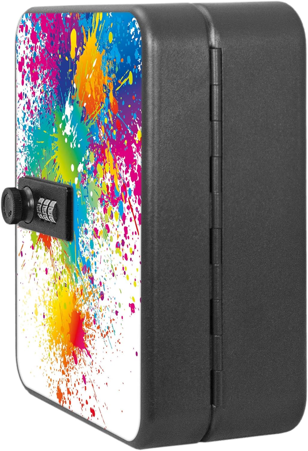 banjado® Burg-Wächter® abschliessbarer Schlüsselkasten mit Motiv Farbspritzer für 20 Schlüssel - Sch