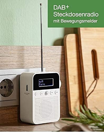 NEWTRO DAB STECKDOSENRADIO MIT BEWEGUNGSMELDER INKL. AKKU, portabler Radio, ideales Badradio mit aut
