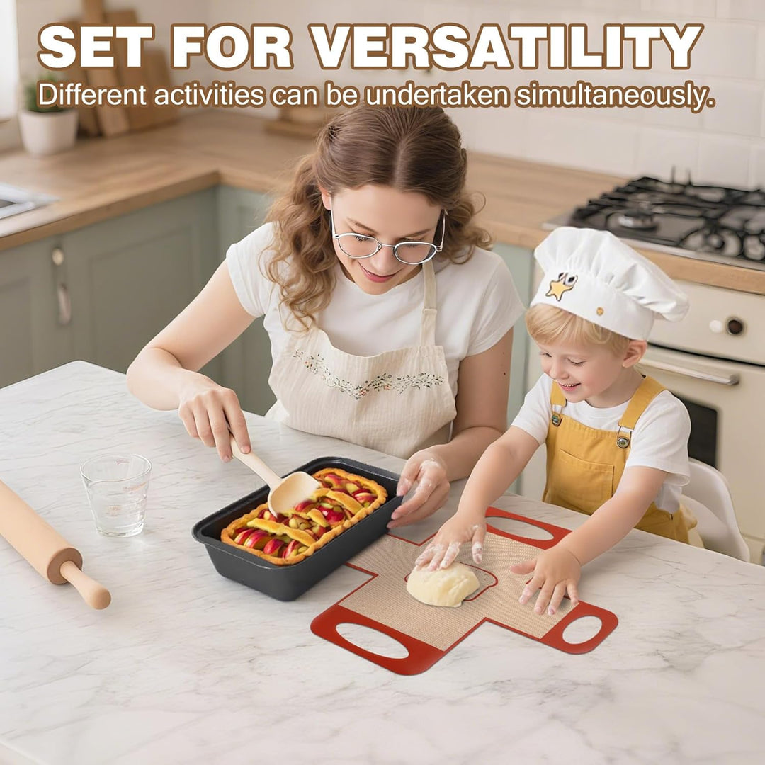 Brotbackform Kasten 2er Set: Kastenform Brot 27x15x7cm mit 2x Backmatte - Antihaft Brotform zum Toas
