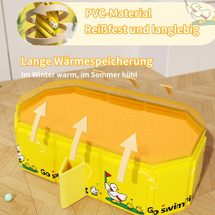 Babybadewanne Faltbare, Integrierte Baby Badewanne mit Stabilen Standfüssen und Doppeltem Ablauf, Re