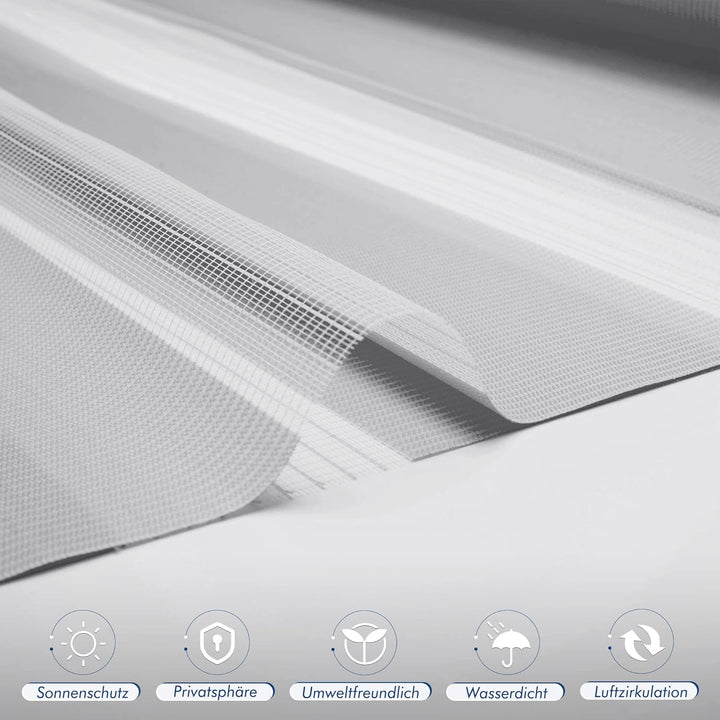 SBARTAR Doppelrollo Klemmfix Duo Rollos für Fenster ohne Bohren & zum Bohren, Grau B90 x H130 cm (St
