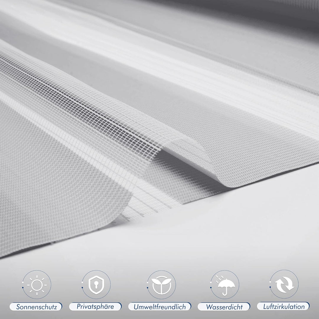 SBARTAR Doppelrollo Klemmfix ohne Bohren & mit Bohren Grau B90 x H130 cm (Stoffbreite 90 cm), Duo Ro