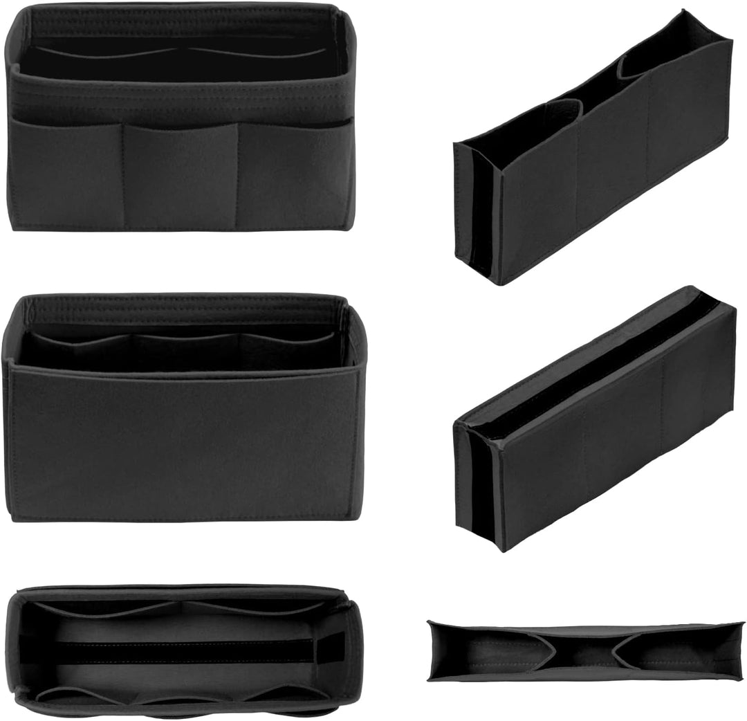 DailyPlus Taschenorganizer-Einsatz aus Filz, für Handtasche oder Tote Bag, 14 Fächer, Schwarz, Gröss