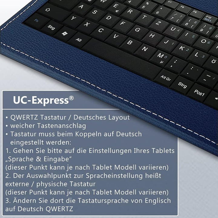 Tastatur Tasche kompatibel mit Medion Lifetab E10421 E10440 E10512 Hülle Keyboard Case Schutzhülle T