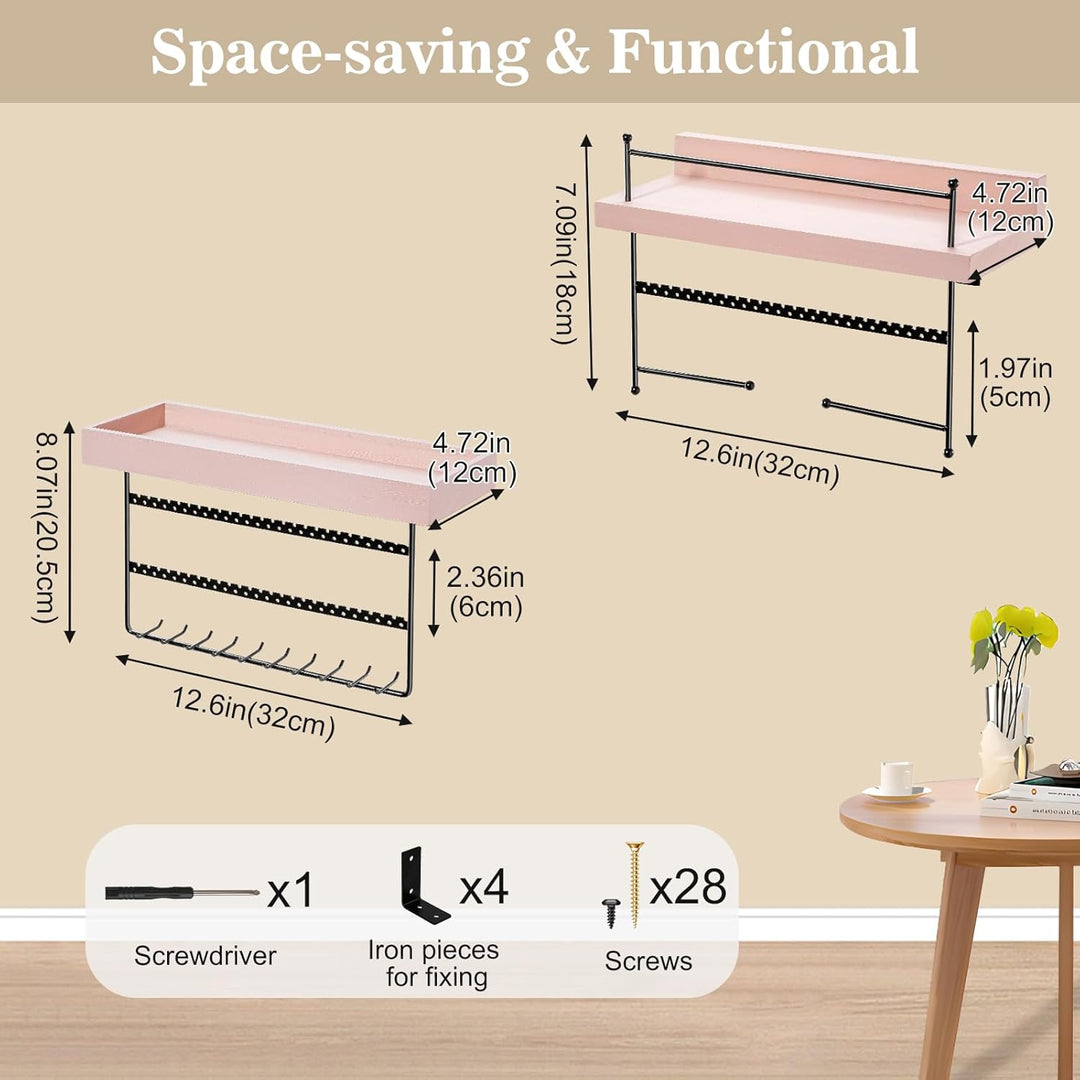 Lolalet 2 Stück hängend Schmuck Organizer Kettenaufhänger Wand Schmuckhalter, Wandmontierte Schmucka