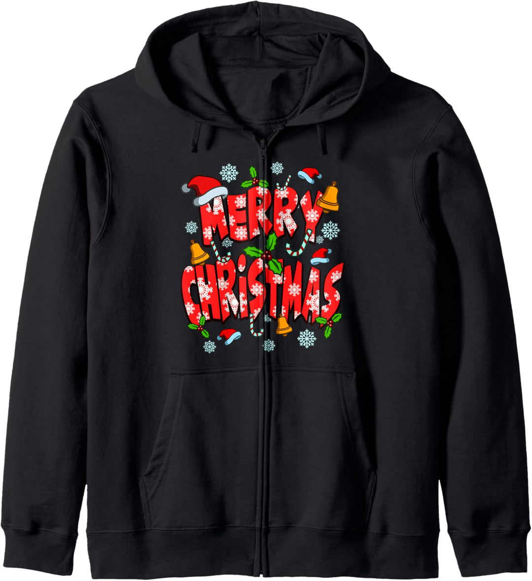 Frohe Weihnachten Santa Zuckerstangen Männer Frauen Kinder Familie Weihnachten Kapuzenjacke