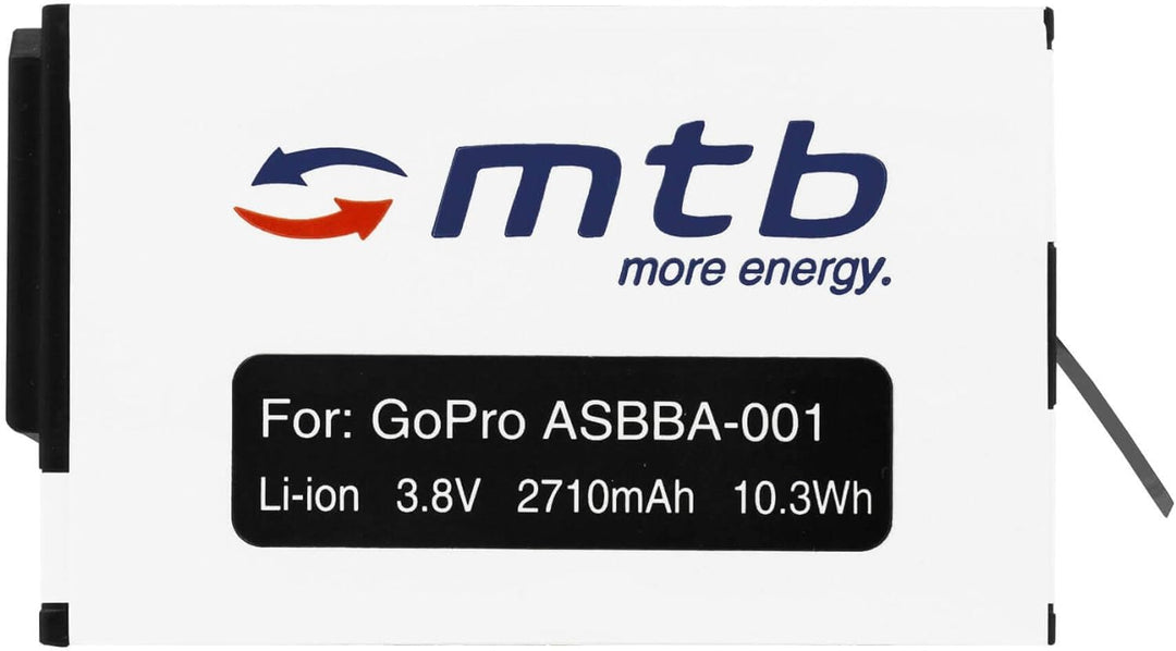 Ersatz-Akku + Dual-Ladegerät (USB) für GoPro Fusion [ersetzt GoPro ASBBA-001/2710 mAh / 3.8V / Li-Io