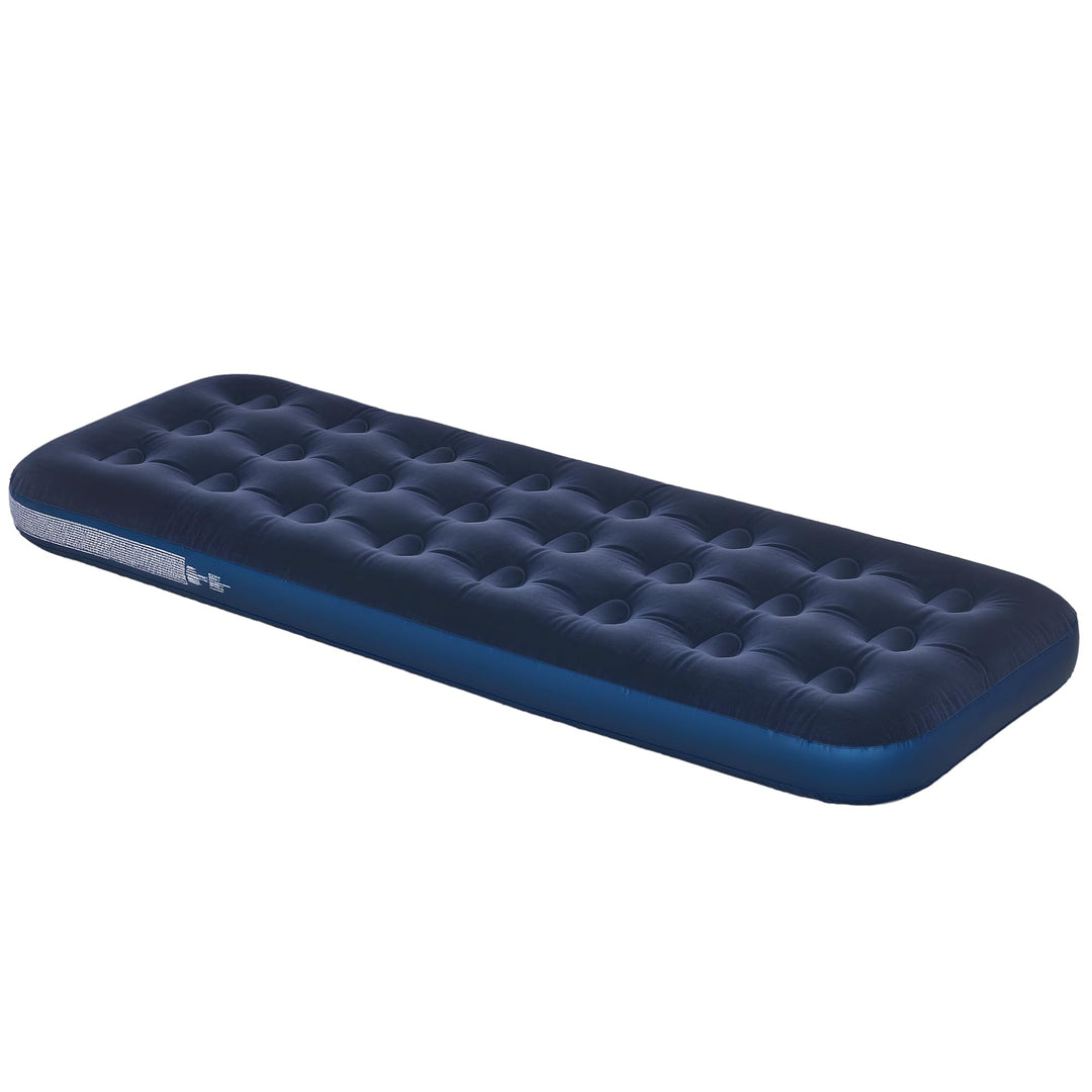 Outsunny Tragbare einfache Luftmatratze Luftbett mit integrierter Handpumpe, beflockte Oberfläche, f