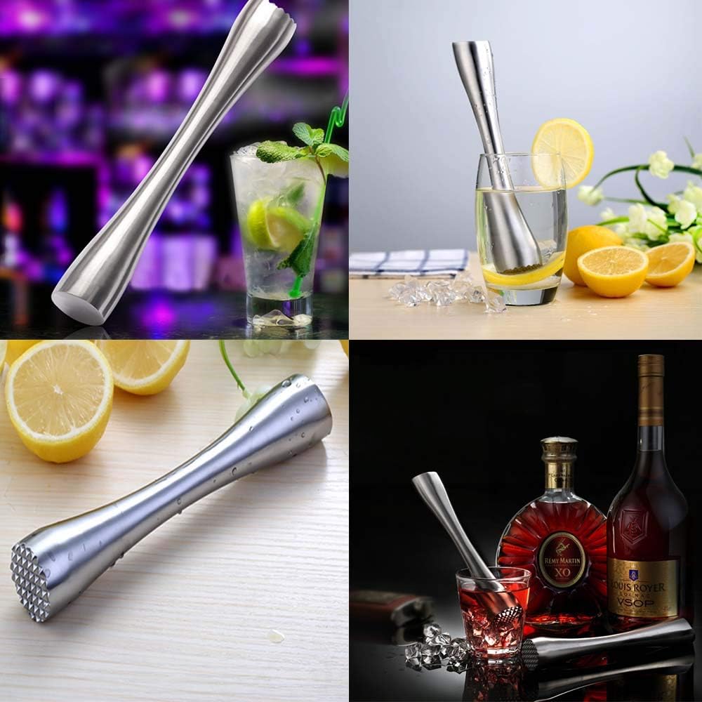20,3 cm Stössel für Cocktails, professioneller Edelstahl-Stössel für altmodische Bitters, zum Kreier