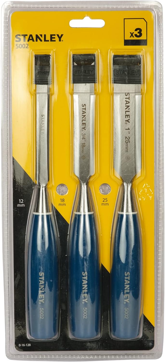 STANLEY 5002 Bevel Edge Chisel Set of 3 3 Stück, 3 Stück