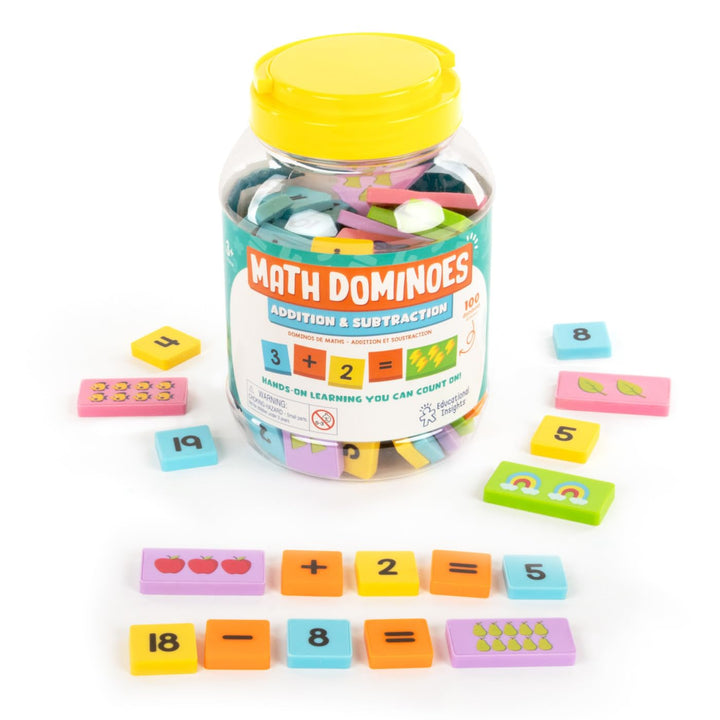 Learning Resources Mathe-Dominos - Addition & Subtraktion, ab 3 Jahren, Mathe-Spiele für Kinder, Zah