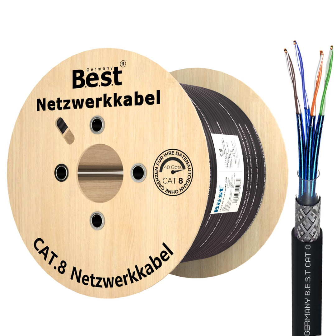 Germany B.e.s.t 500M CAT 8 Erdkabel Netzwerkkabel Outdoorkabel Kupfer LAN Kabel Ethernetkabel S/FTP