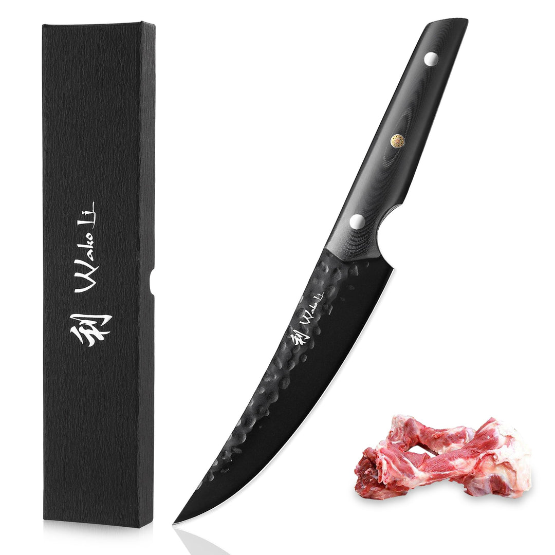 Wakoli Yugen Serie Filetiermesser I 15 cm flexible Klinge aus Edelstahl I schwarze Titanium-Beschich