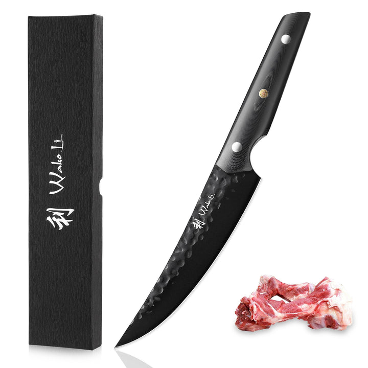 Wakoli Yugen Serie Filetiermesser I 15 cm flexible Klinge aus Edelstahl I schwarze Titanium-Beschich