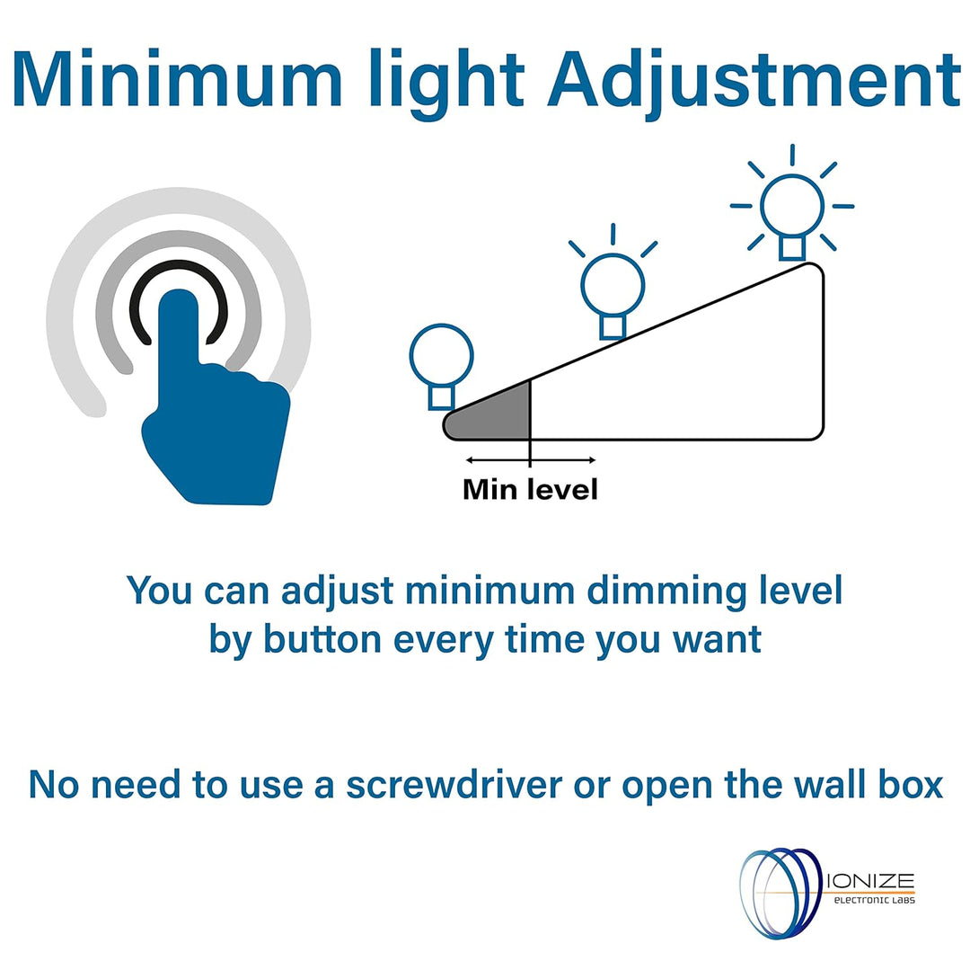 IONIZE DL221F Tastdimmer ohne Neutral, 130 W LED, unterputz, 230 V