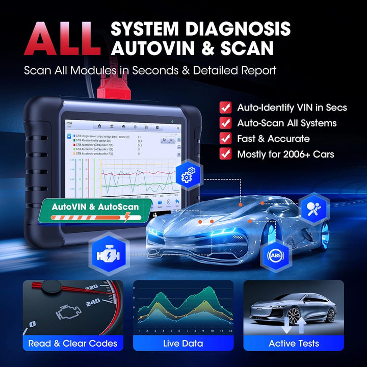 Autel MaxiCOM MK808S OBD2 Diagnosegerät Auto, 2026 Bidirektional als MX808S, MK808BT Pro, Funktion a