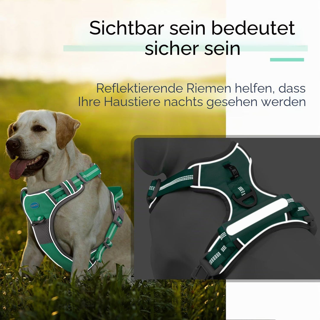 ThinkPet Anti-Zug Hundegeschirr Mit Griff - Leicht Zu Kontrollieren, Verstellbar Ohne Würgen, Reflek