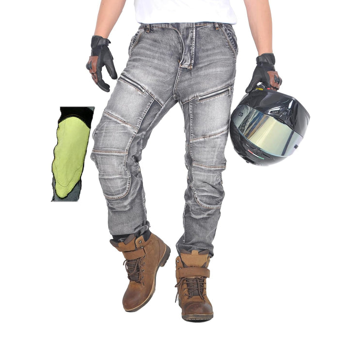 oFzimTo Motorradhose Herren/Damen, Aramid-Gewebe Stretch Jeans Hosen Herren/Damen, Motorrad Hosen mi