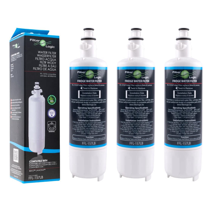 FilterLogic FFL-157LB | Interner Wasserfilter ersetzt 4874960100 kompatibel mit Beko, Grundig, Elekt