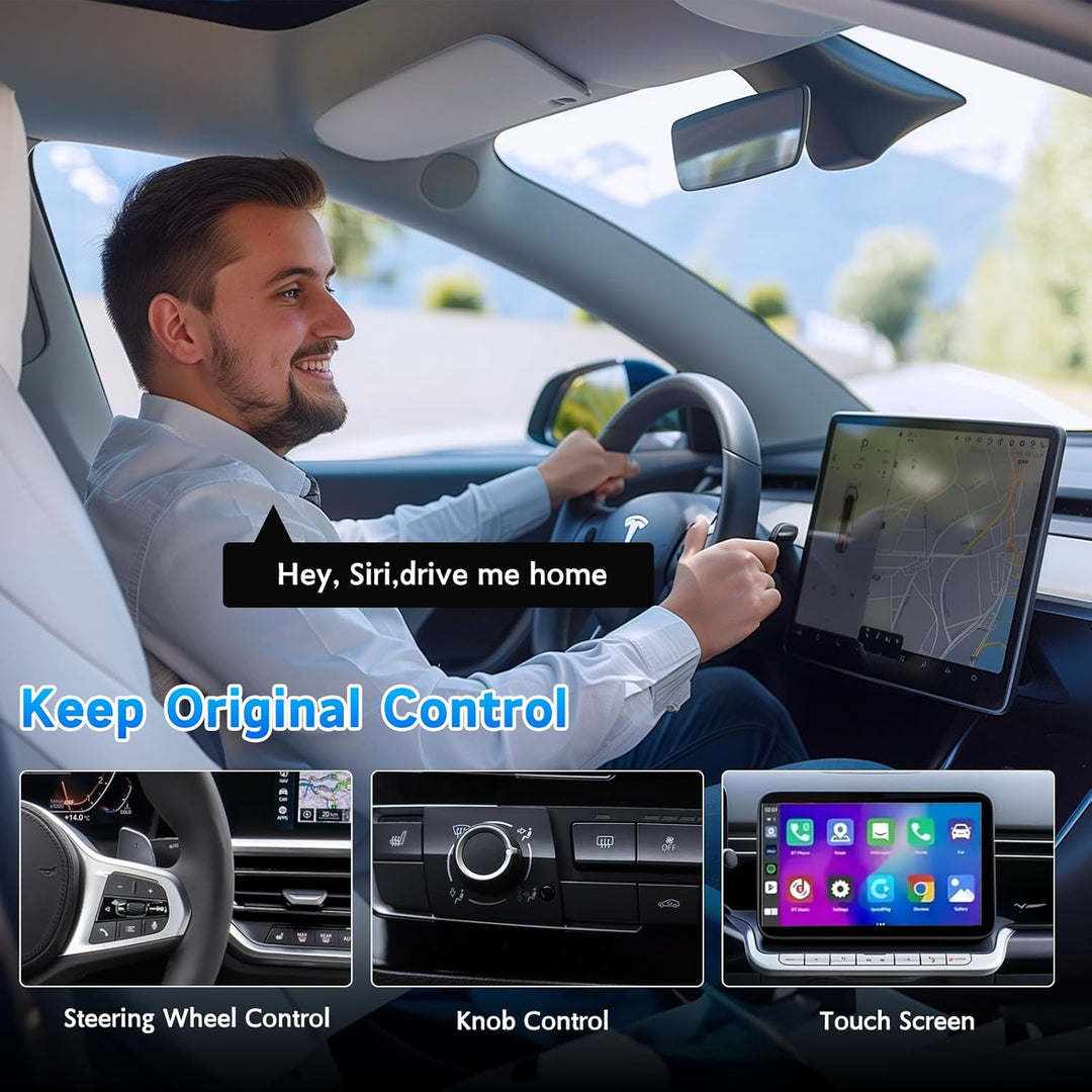 Wireless CarPlay Adapter für iPhone,Mini Carplay Adapter von Wired & auf Wireless,USB C/A Plug und P