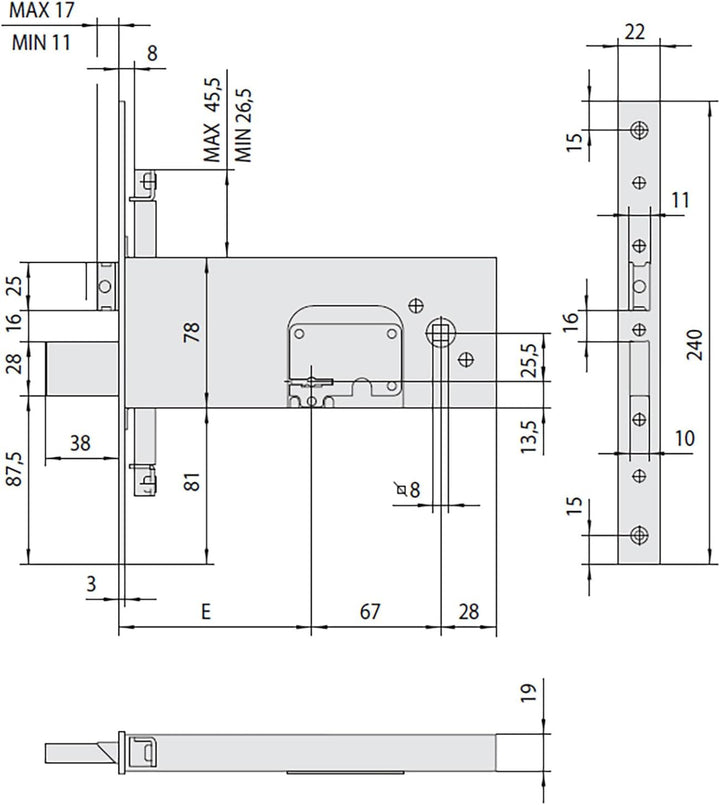 Cisa 5735790 57357-90 Türschloss SCROCCO