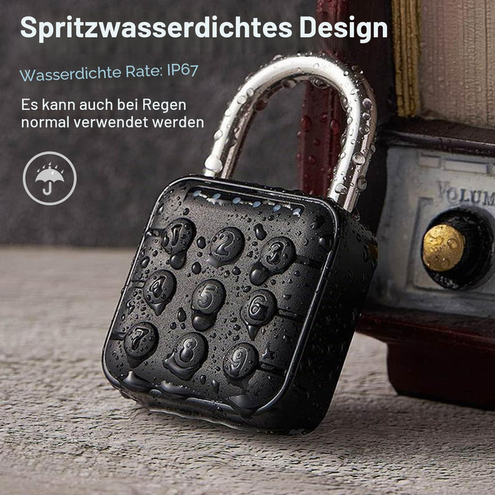 6 Stellig Schwer Zahlenschloss, Vorhängeschloss mit Zahlencode, IP67 Wasserdicht Hohe Sicherheit Loc
