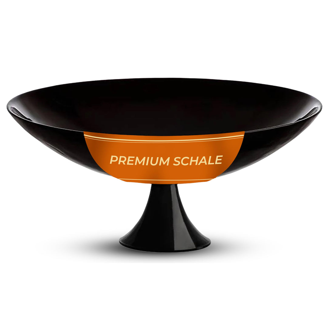 CRISTALICA Obstschale Schwarz - Dekoschale mit Fuss aus Glas - 33 cm Durchmesser - Premium Süssigkei