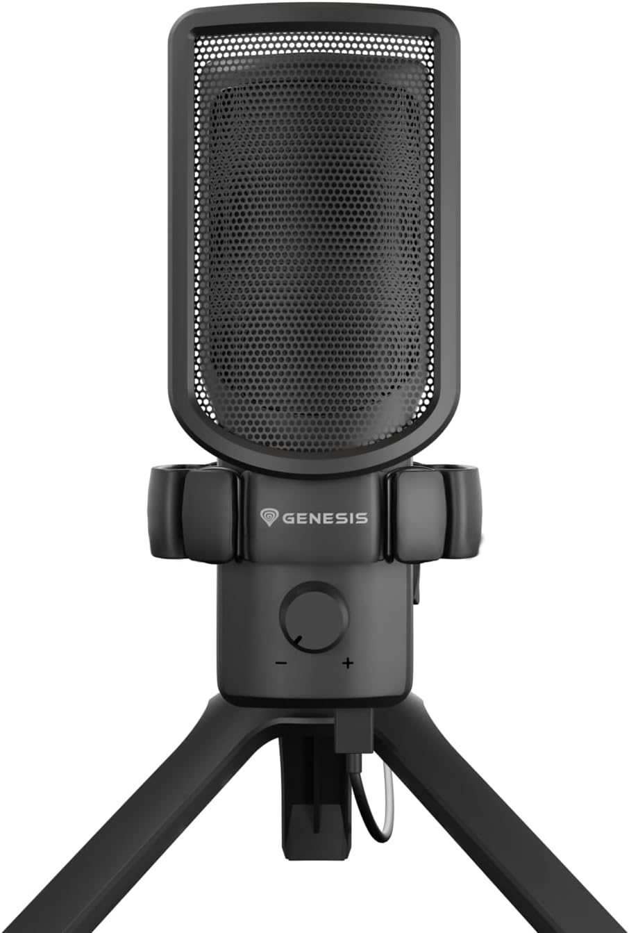 Genesis Radium 250 USB Gaming Mikrofon für PC, Kondensator Mikrofon mit Stativ, Popfilter, Mute, Gai