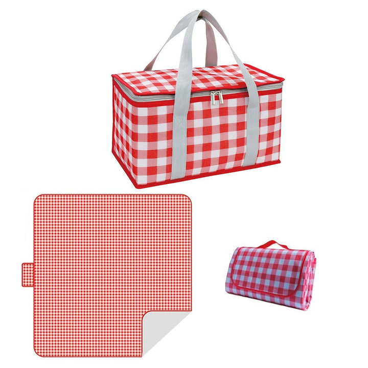 Isolierte Picknickkörbe, 35 x 20 x 20 cm Picknicktasche mit grossem Fassungsvermögen, mit Picknickde