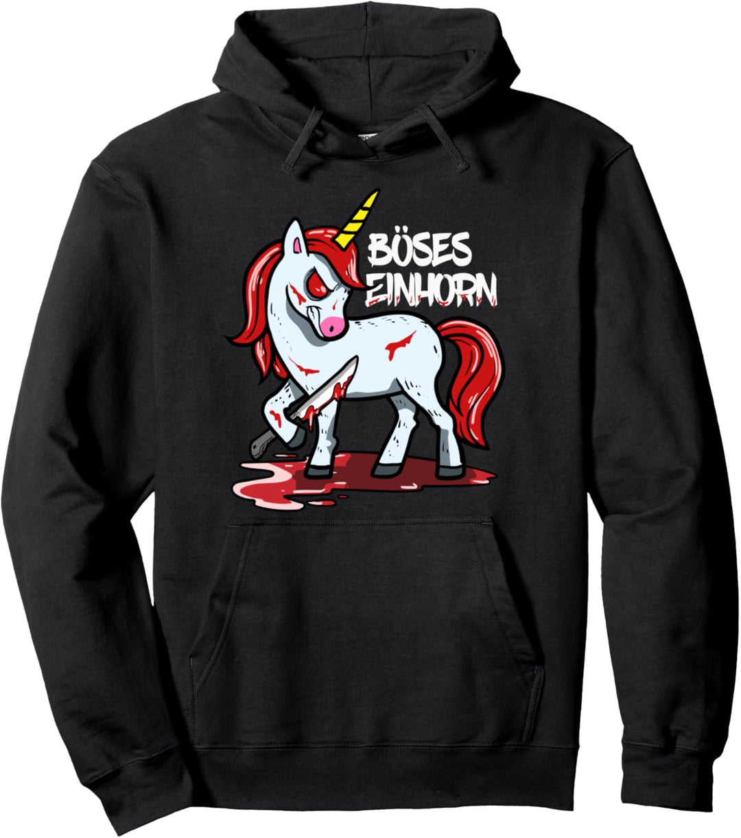 Lustiges Horror Unicorn Geschenk Böses Einhorn Pullover Hoodie