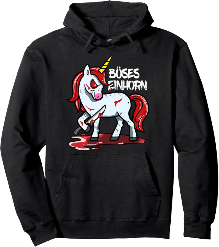 Lustiges Horror Unicorn Geschenk Böses Einhorn Pullover Hoodie